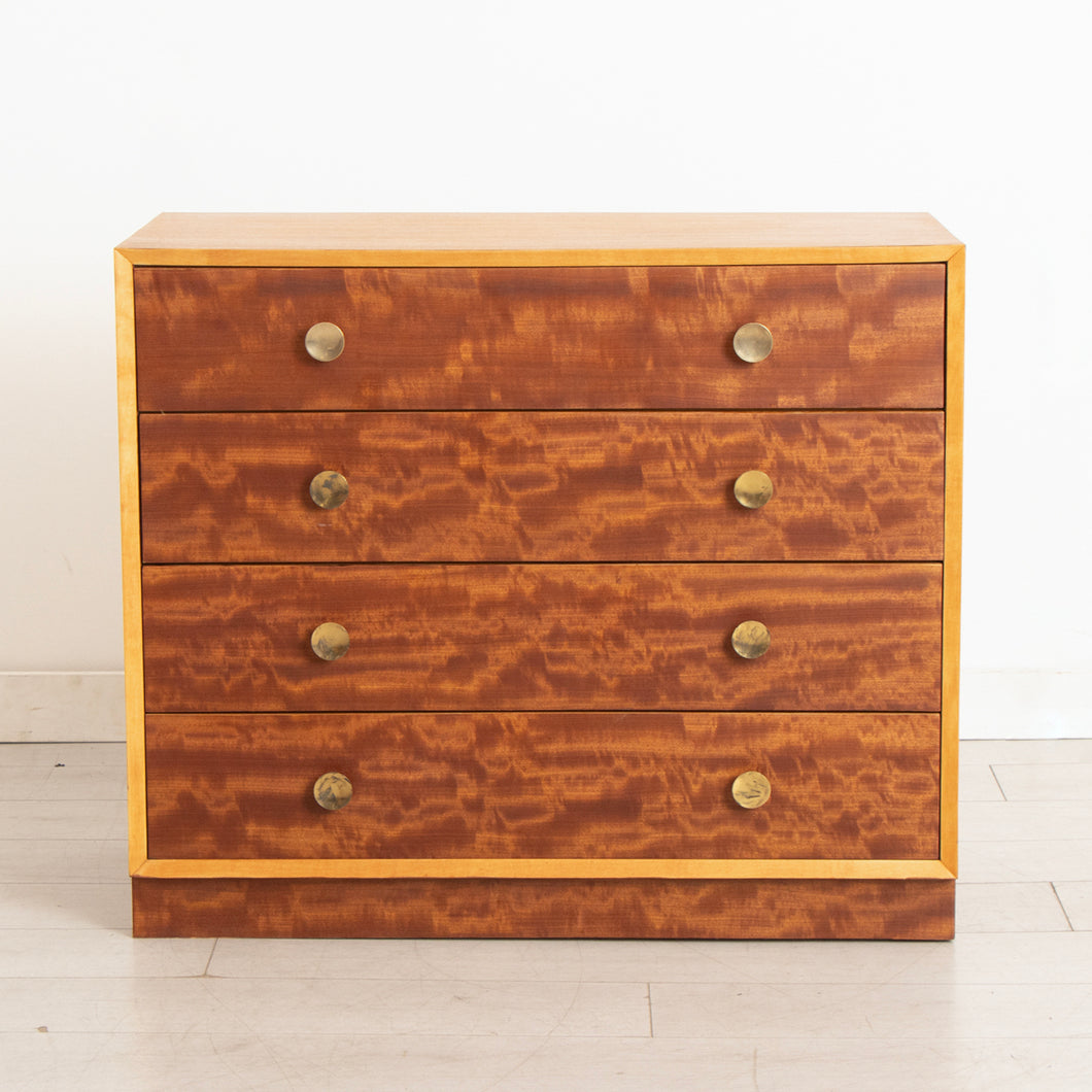 Midcentury Chest of Drawers in Mahogany with Circular Brass Handles c.1960