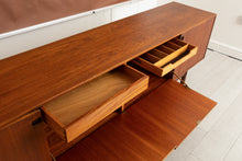 Load image into Gallery viewer, Danish Mid Century long teak sideboard with recessed rosewood handles, circa 1960s
