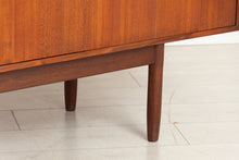 Load image into Gallery viewer, Danish Mid Century long teak sideboard with recessed rosewood handles, circa 1960s
