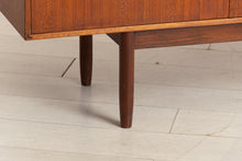 Load image into Gallery viewer, Danish Mid Century long teak sideboard with recessed rosewood handles, circa 1960s
