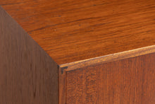 Load image into Gallery viewer, Danish Mid Century long teak sideboard with recessed rosewood handles, circa 1960s
