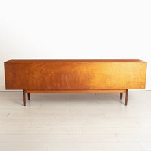 Load image into Gallery viewer, Danish Mid Century long teak sideboard with recessed rosewood handles, circa 1960s
