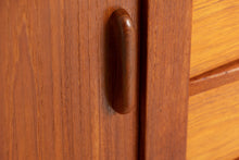 Load image into Gallery viewer, Danish Mid Century teak sideboard with tambour doors by K B Simonsen for Faarup Mobelfabrik, circa 1960s. Excellent restored condition
