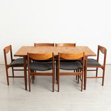 Load image into Gallery viewer, Midcentury Dining Table &amp; Six Dining Chairs by Ib Kofod Larsen for G-Plan Danish Design Range
