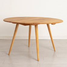 Load image into Gallery viewer, Midcentury Ercol Drop Leaf Dining Table &amp; 4 Chairs in Elm &amp; Beech c 1960s
