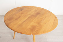 Load image into Gallery viewer, Midcentury Ercol Drop Leaf Dining Table &amp; 4 Chairs in Elm &amp; Beech c 1960s
