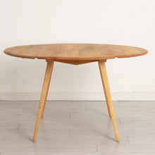 Load image into Gallery viewer, Midcentury Ercol Drop Leaf Dining Table &amp; 4 Chairs in Elm &amp; Beech c 1960s

