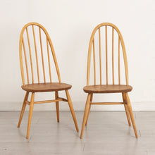 Load image into Gallery viewer, Midcentury Ercol Drop Leaf Dining Table &amp; 4 Chairs in Elm &amp; Beech c 1960s
