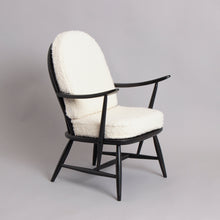 Load image into Gallery viewer, Midcentury Ercol Style Armchair in white Boucle
