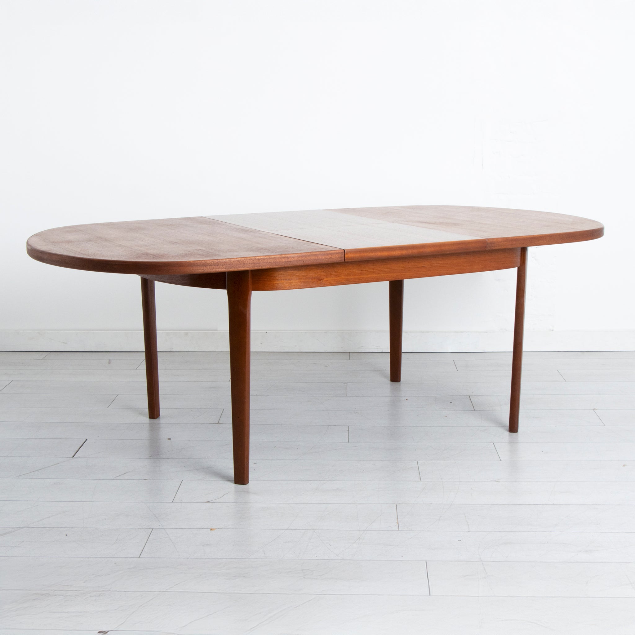 Midcentury Extending Teak Oval Dining Table by Nathan
