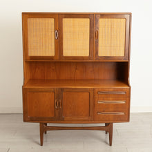 Load image into Gallery viewer, Mid Century G-plan Fresco sideboard/highboard with rattan front, circa 1960s
