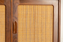 Load image into Gallery viewer, Mid Century G-plan Fresco sideboard/highboard with rattan front, circa 1960s
