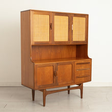 Load image into Gallery viewer, Mid Century G-plan Fresco sideboard/highboard with rattan front, circa 1960s
