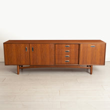 Load image into Gallery viewer, Mid Century G-plan sideboard in tola with metal handles by Victor Wilkins, circa 1960s
