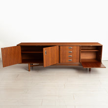 Load image into Gallery viewer, Mid Century G-plan sideboard in tola with metal handles by Victor Wilkins, circa 1960s
