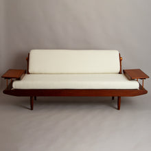 Load image into Gallery viewer, Midcentury Living Room Suite in Afromosia &amp; White Boucle by Toothill c.1965
