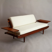 Load image into Gallery viewer, Midcentury Living Room Suite in Afromosia &amp; White Boucle by Toothill c.1965
