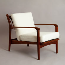 Load image into Gallery viewer, Midcentury Living Room Suite in Afromosia &amp; White Boucle by Toothill c.1965
