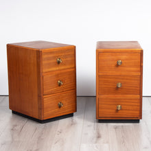 Load image into Gallery viewer, Midcentury Mahogany Bedside Tables with 3 Drawers c.1960s
