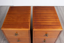 Load image into Gallery viewer, Midcentury Mahogany Bedside Tables with 3 Drawers c.1960s

