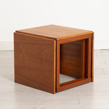 Load image into Gallery viewer, Midcentury Modell 33 &#39;Cube&#39; Teak Nest of Tables by Kai Kristiansen for Vildbjerg Møbelfabrik c.1960
