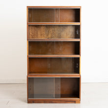 Load image into Gallery viewer, Midcentury Modular Walnut Bookcase with Sliding Glass Doors by Minty, Oxford c.1960s
