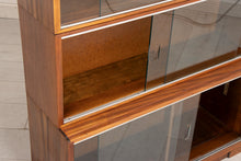 Load image into Gallery viewer, Midcentury Modular Walnut Bookcase with Sliding Glass Doors by Minty, Oxford c.1960s

