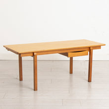 Load image into Gallery viewer, Midcentury Oak Coffee Table with Pull Out Tray &amp; Drawer
