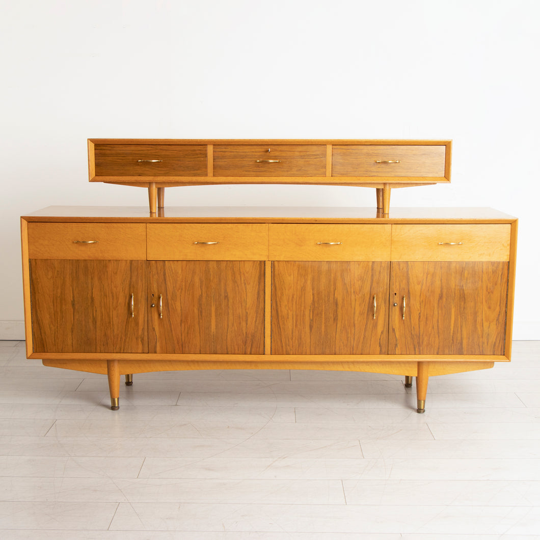 Midcentury Oak & Walnut Sideboard with removable top section c.1960s
