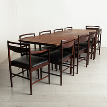 Load image into Gallery viewer, Midcentury Rosewood Dining Table &amp; Set of 10 Dining Chairs by Mcintosh, Scotland c.1971
