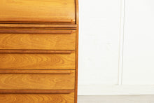 Load image into Gallery viewer, Midcentury Swedish Roll Top Bureau Desk in Teak c.1975

