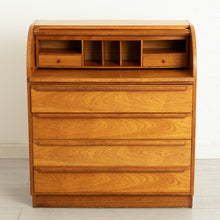 Load image into Gallery viewer, Midcentury Swedish Roll Top Bureau Desk in Teak c.1975
