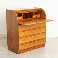 Load image into Gallery viewer, Midcentury Swedish Roll Top Bureau Desk in Teak c.1975
