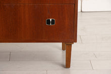 Load image into Gallery viewer, Midcentury Teak Chest of 4 Drawers with Brass Handles c.1960s
