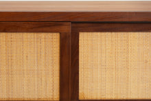 Load image into Gallery viewer, Midcentury Teak Sideboard with Rattan Fronted Sliding Doors c.1965
