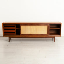 Load image into Gallery viewer, Midcentury Teak Sideboard with Rattan Fronted Sliding Doors c.1965
