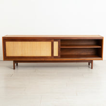 Load image into Gallery viewer, Midcentury Teak Sideboard with Rattan Fronted Sliding Doors c.1965

