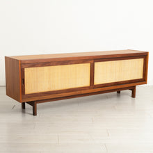 Load image into Gallery viewer, Midcentury Teak Sideboard with Rattan Fronted Sliding Doors c.1965
