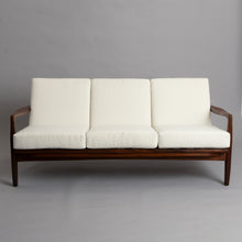 Load image into Gallery viewer, Midcentury Three Seater Sofa in Afromosia by Toothill c.1965
