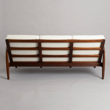 Load image into Gallery viewer, Midcentury Three Seater Sofa in Afromosia by Toothill c.1965
