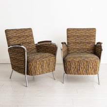Load image into Gallery viewer, Rare Pair of Art Deco Style Bauhaus Club Chairs by Hungarian Designer Jószef Peresztegi Stamped 1961
