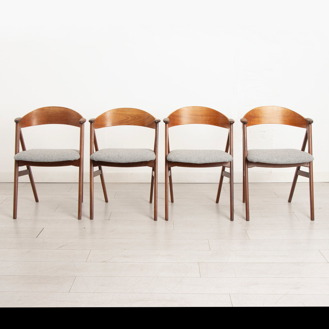 Set of 4 Danish Teak Dining Chairs by Kai Kristiansen c.1960
