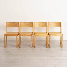 Load image into Gallery viewer, Set of 4 Midcentury Finnish Stackable Chairs in Birch c.1950s
