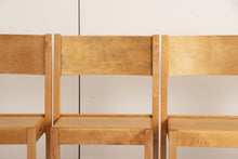 Load image into Gallery viewer, Set of 4 Midcentury Finnish Stackable Chairs in Birch c.1950s
