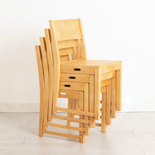 Load image into Gallery viewer, Set of 4 Midcentury Finnish Stackable Chairs in Birch c.1950s
