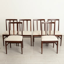 Load image into Gallery viewer, Set of 6 Mid Century afromosia dining chairs by A. Younger, circa 1960s
