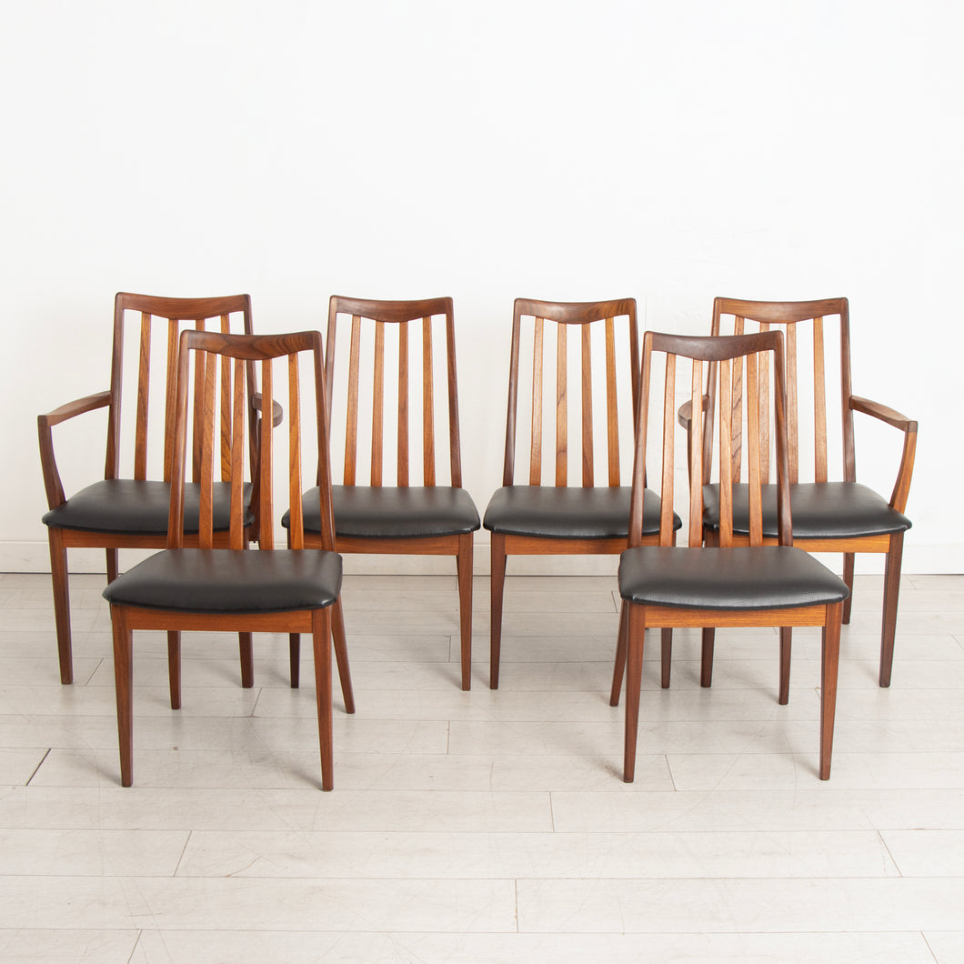 Set of 6 Midcentury Fresco Dining Chairs in Teak by G-Plan
