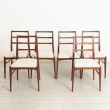 Load image into Gallery viewer, Set of 6 Mid Century 'Fyne Ladye' afromosia dining chairs by Richard Hornby, circa 1960s
