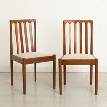 Load image into Gallery viewer, Set of 6 Mid Century teak dining chairs by Meredew, circa 1970s
