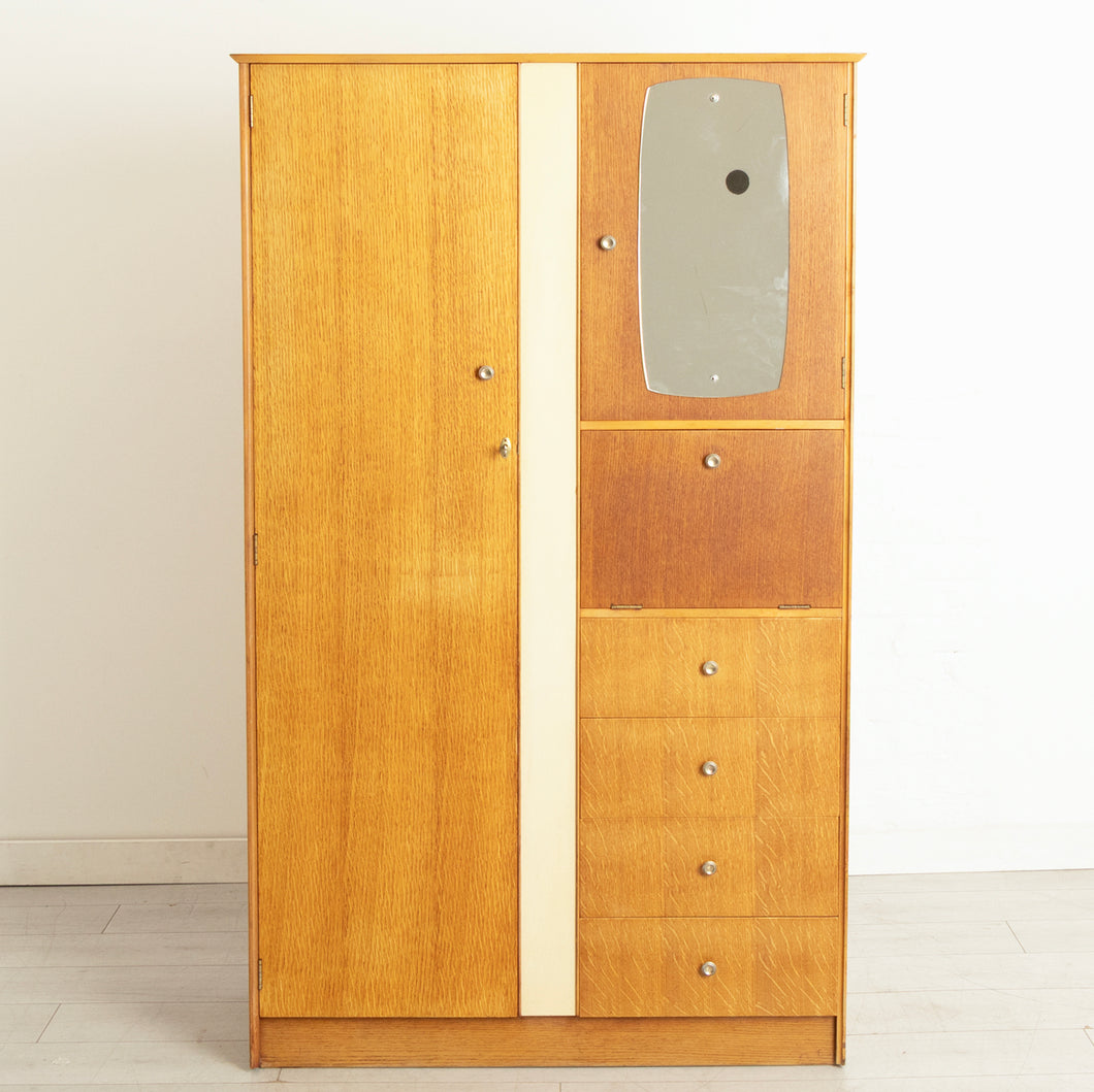 Midcentury Oak Wardrobe by Symbol Furniture c.1975